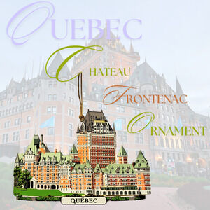 Quebec Canada Ornament 2D Chateau Frontenac Color Brass